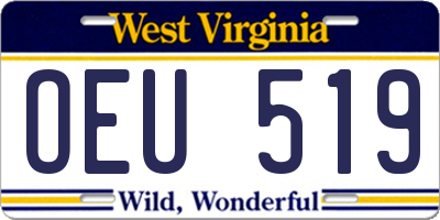 WV license plate OEU519