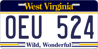 WV license plate OEU524
