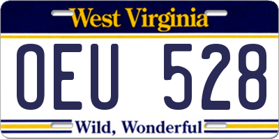 WV license plate OEU528