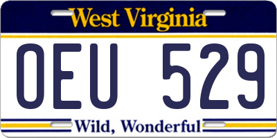 WV license plate OEU529