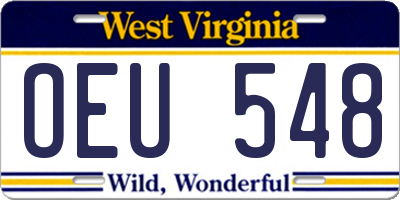 WV license plate OEU548