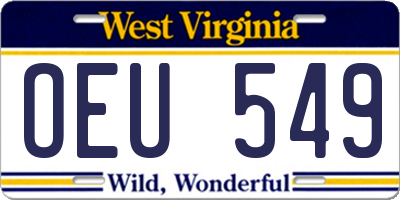 WV license plate OEU549