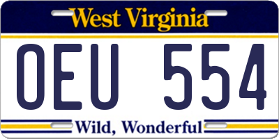 WV license plate OEU554