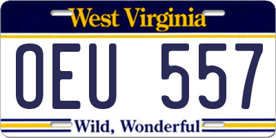 WV license plate OEU557