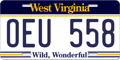 WV license plate OEU558