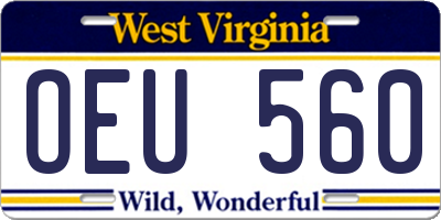 WV license plate OEU560