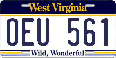 WV license plate OEU561