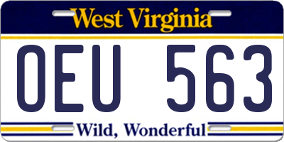 WV license plate OEU563