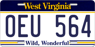WV license plate OEU564