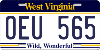 WV license plate OEU565