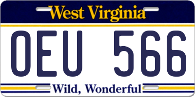WV license plate OEU566