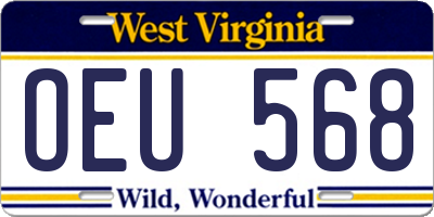 WV license plate OEU568