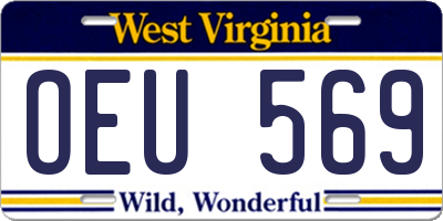 WV license plate OEU569