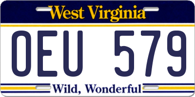 WV license plate OEU579
