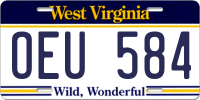 WV license plate OEU584