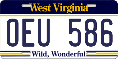 WV license plate OEU586