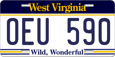 WV license plate OEU590