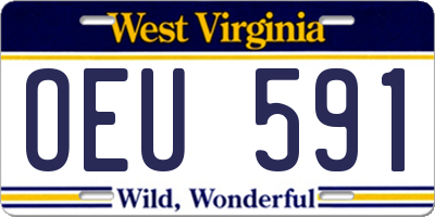 WV license plate OEU591