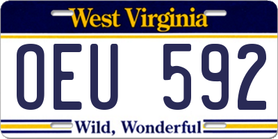 WV license plate OEU592