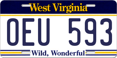 WV license plate OEU593
