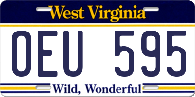 WV license plate OEU595