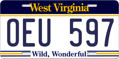 WV license plate OEU597