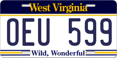 WV license plate OEU599