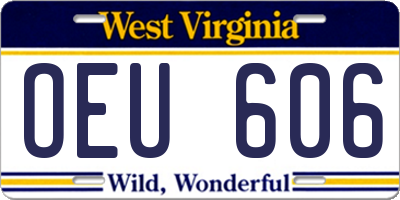 WV license plate OEU606