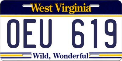 WV license plate OEU619