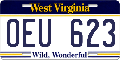 WV license plate OEU623