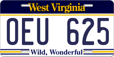 WV license plate OEU625