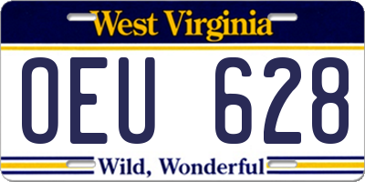 WV license plate OEU628