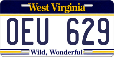 WV license plate OEU629