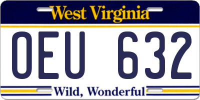 WV license plate OEU632