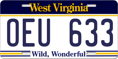 WV license plate OEU633