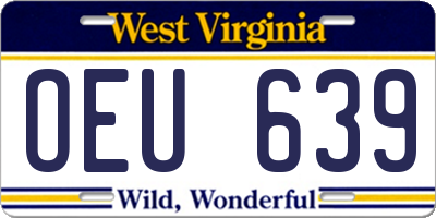 WV license plate OEU639