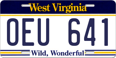 WV license plate OEU641