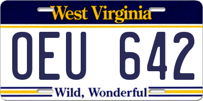 WV license plate OEU642