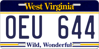 WV license plate OEU644