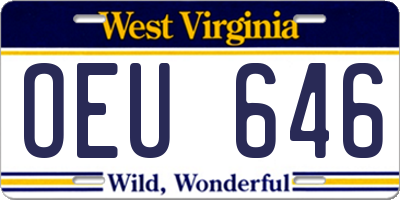WV license plate OEU646