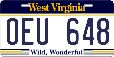 WV license plate OEU648