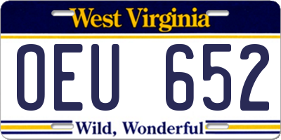 WV license plate OEU652