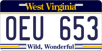 WV license plate OEU653