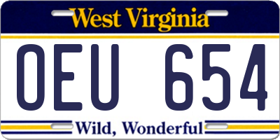 WV license plate OEU654
