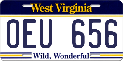 WV license plate OEU656