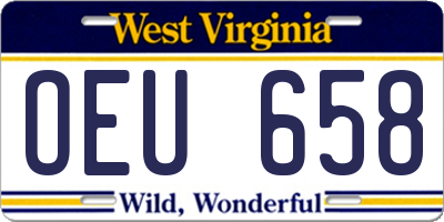 WV license plate OEU658