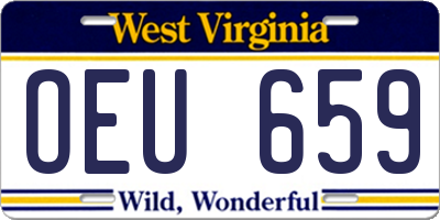 WV license plate OEU659