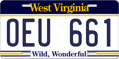WV license plate OEU661