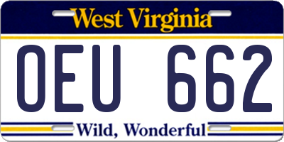 WV license plate OEU662