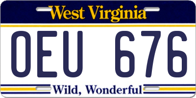 WV license plate OEU676